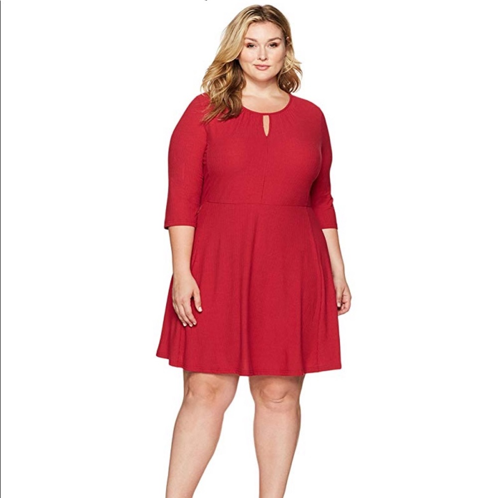 Junarose Red Dress 3/4 Sleeve